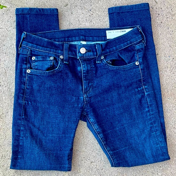 Rag & Bone Womens Blue Medium Wash Denim Skinny Jeans Size 26 - Picture 1 of 7